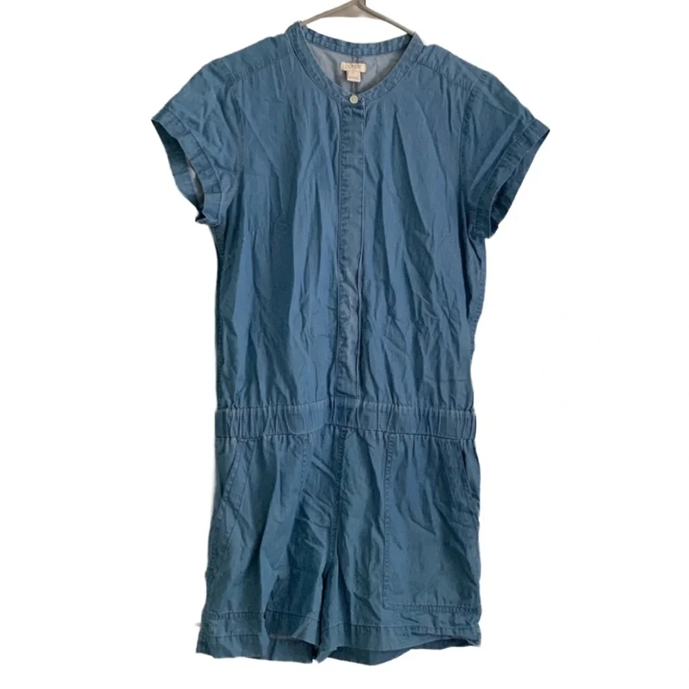 J CREW 100% Women’s Chambray Cotton Romper Size: 6